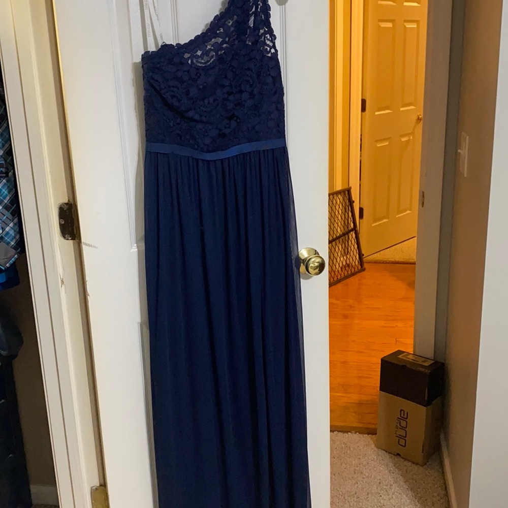 Davids Bridal Navy Blue Bridesmaid Dress